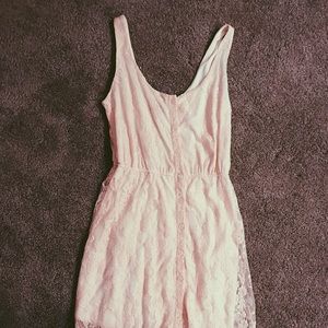 Pink lace high low dress